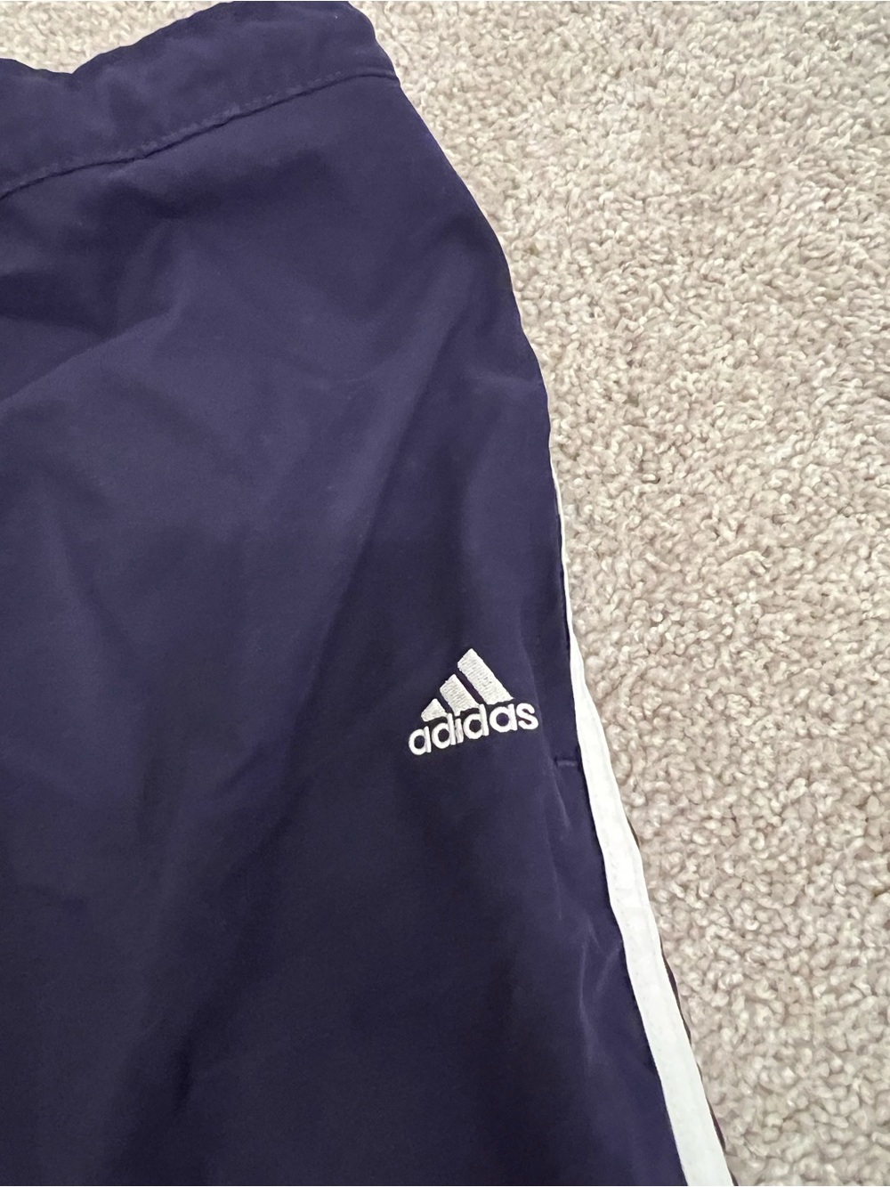 🟣ADIDAS: Women’s size L, vintage purple & white stripe track pants preowned🟣 - Picture 7 of 10